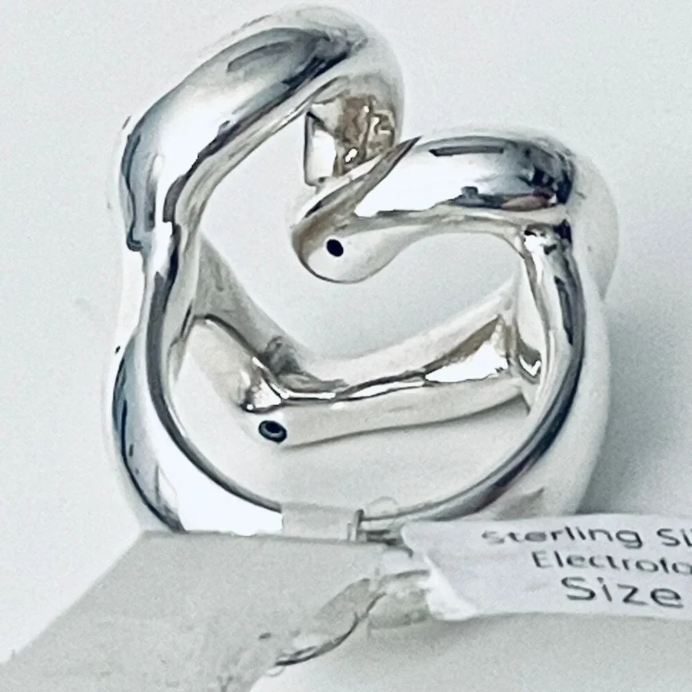 NWT Gorgeous Sz 8 Indigo Falls Sterling Silver 925 Huge Thick Heart Shaped Ring - Picture 5 of 12